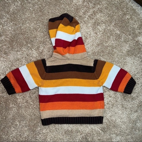 GAP Autumn Striped Zipper Sweater (0-3 mos) - Picture 3 of 4
